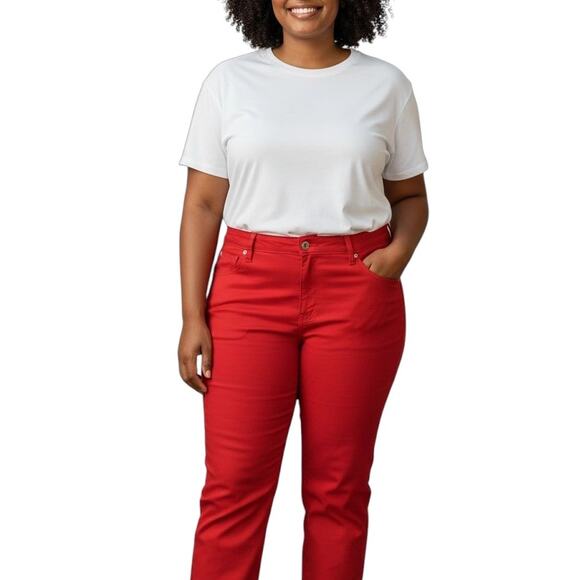 Charter Club Lexington Women's Straight legs Red Jeans Size 18 92125-1207 - Picture 1 of 9